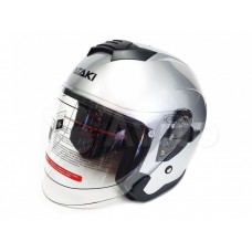 Шлем (открытый со стеклом и очками) Ataki JK526 Solid белый     S