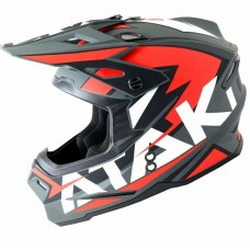 Шлем (кроссовый) Ataki JK801 Rampage серый/красный матовый  L